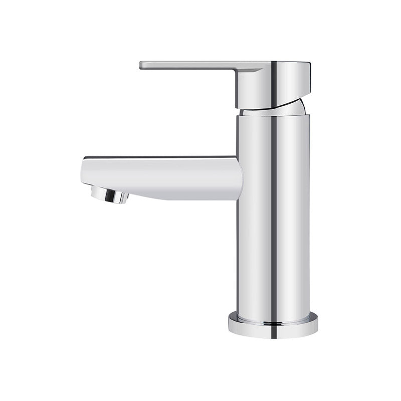 POLISHED CHROME ROUND PADDLE BASIN MIXER