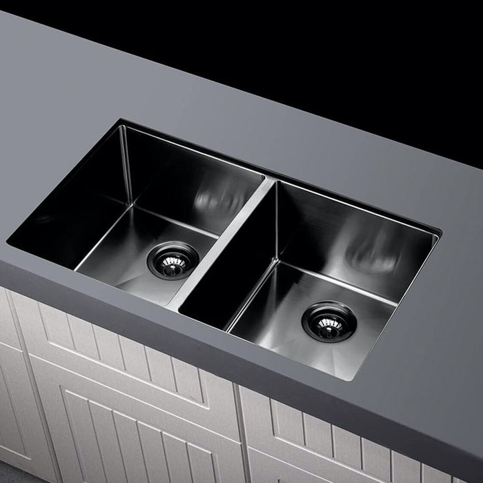 GUNMETAL BLACK  KITCHEN SINK - ONE AND HALF BOWL 670 X 440