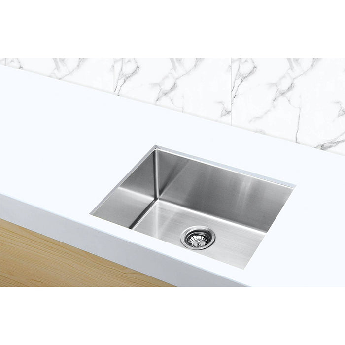 BRUSHED NICKEL KITCHEN SINK - SINGLE BOWL 450 X 450