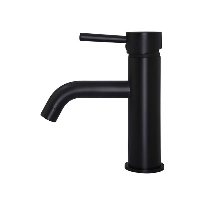 MATTE BLACK ROUND BASIN MIXER CURVED