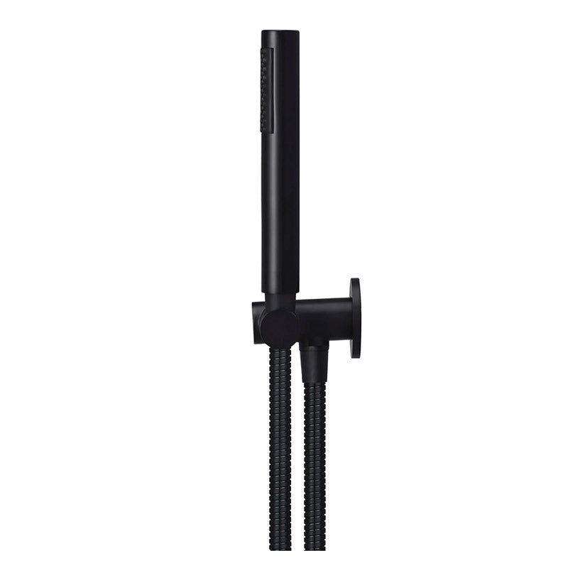 MATTE BLACK ROUND HAND SHOWER ON BRACKET