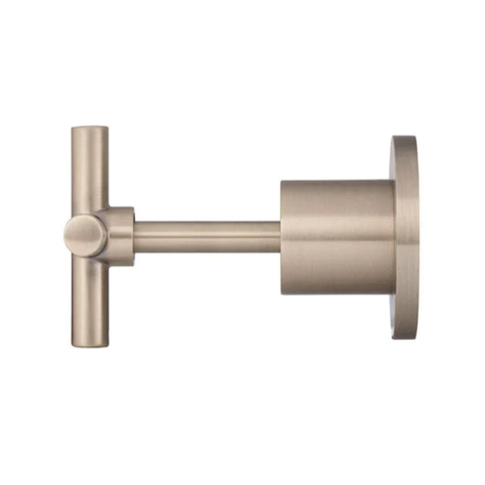 CHAMPAGNE ROUND CROSS HANDLE JUMPER VALVE WALL TOP ASSEMBLIES