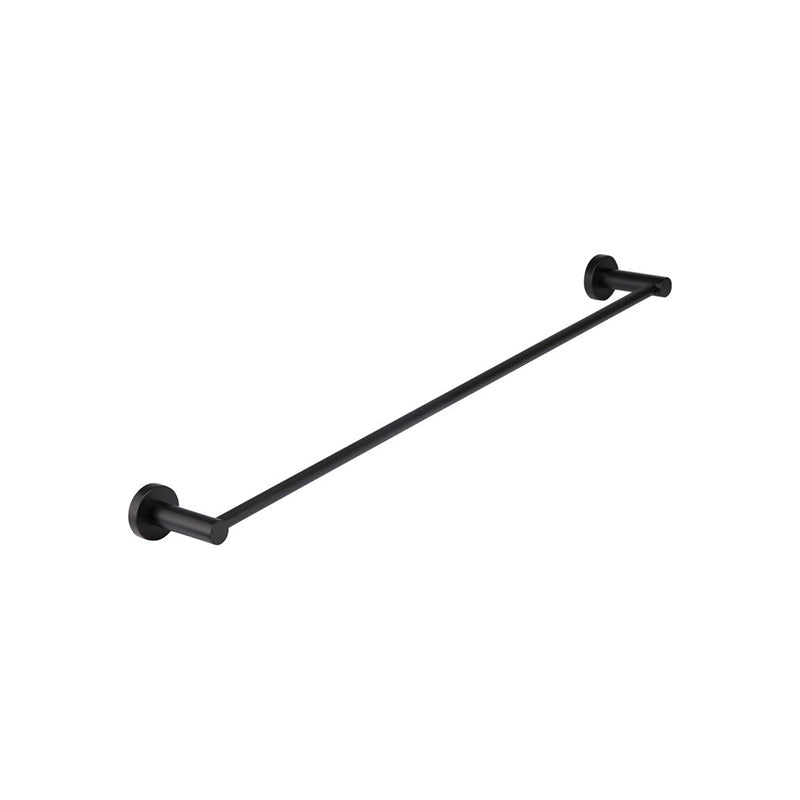 MATT BLACK ROUND SINGLE TOWEL RAIL 900MM