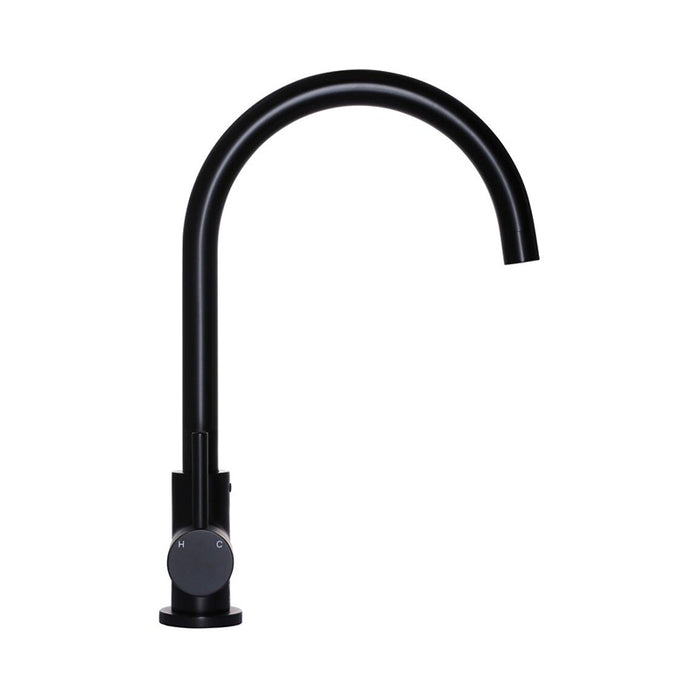 MATT BLACK ROUND KITCHEN MIXER TAP