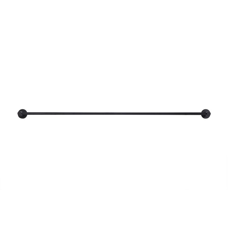 MATT BLACK ROUND SINGLE TOWEL RAIL 900MM