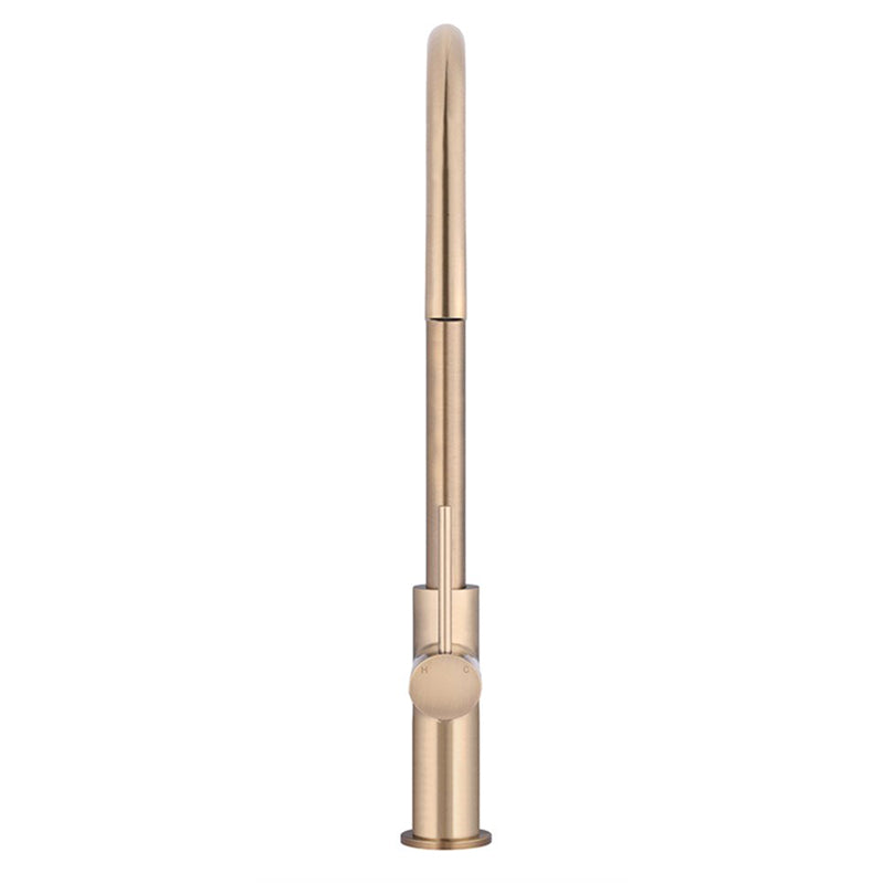 CHAMPAGNE ROUND PICCOLA PULL OUT KITCHEN MIXER TAP