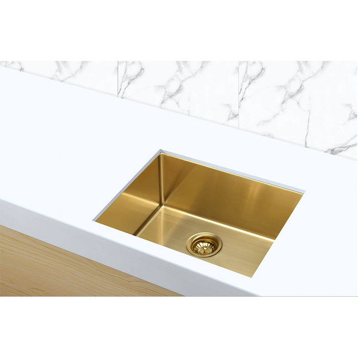 BRUSHED BRONZE GOLD KITCHEN SINK - SINGLE BOWL 450 X 450 - BRUSHED