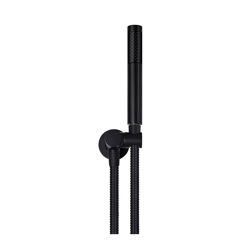MATTE BLACK ROUND HAND SHOWER ON BRACKET