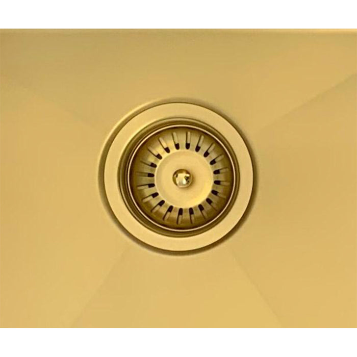 BRUSHED BRONZE GOLD KITCHEN SINK - SINGLE BOWL 450 X 450 - BRUSHED