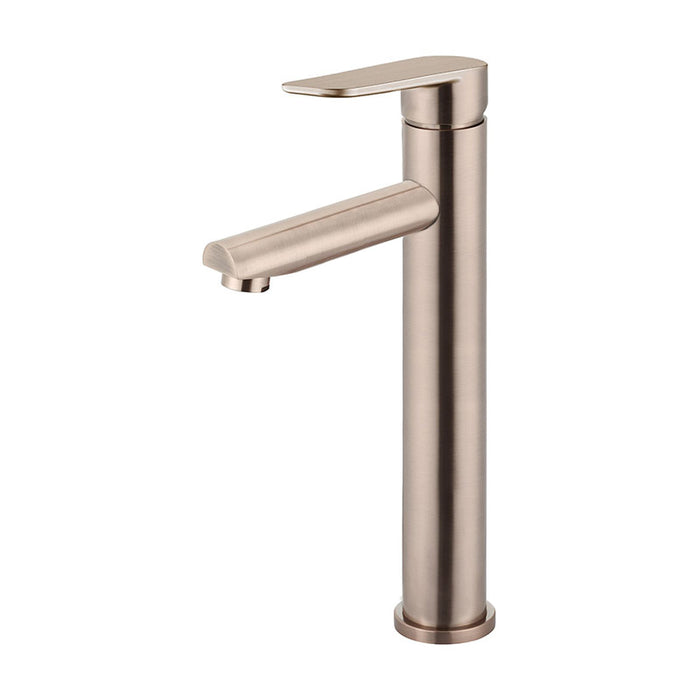 CHAMPAGNE ROUND PADDLE TALL BASIN MIXER