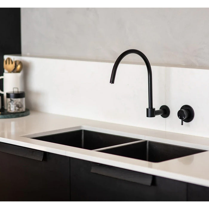 MATTE BLACK WALL MIXER SHORT PIN-LEVER