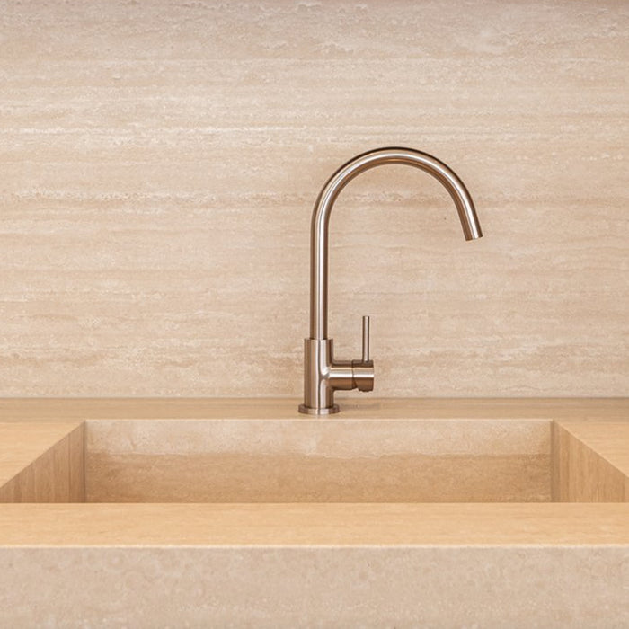 CHAMPAGNE ROUND KITCHEN MIXER TAP