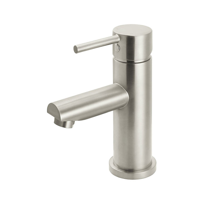 BRUSHED NICKEL ROUND BASIN MIXER