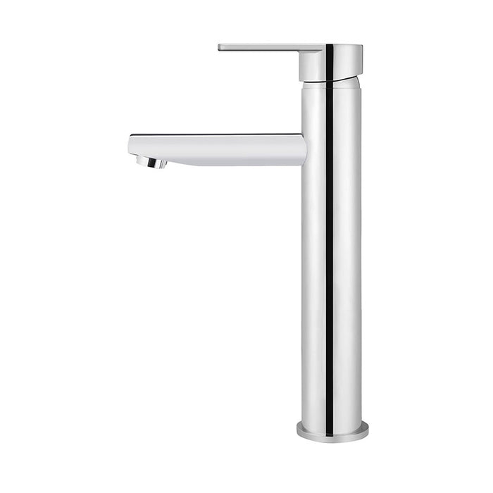 POLISHED CHROME ROUND PADDLE TALL BASIN MIXER