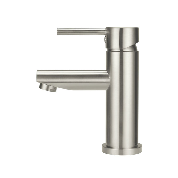 BRUSHED NICKEL ROUND BASIN MIXER