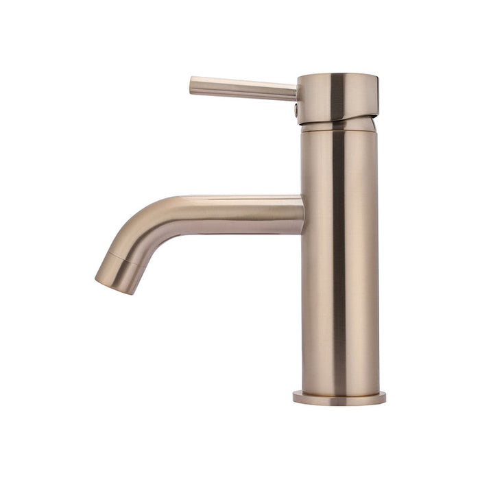 CHAMPAGNE ROUND BASIN MIXER CURVED