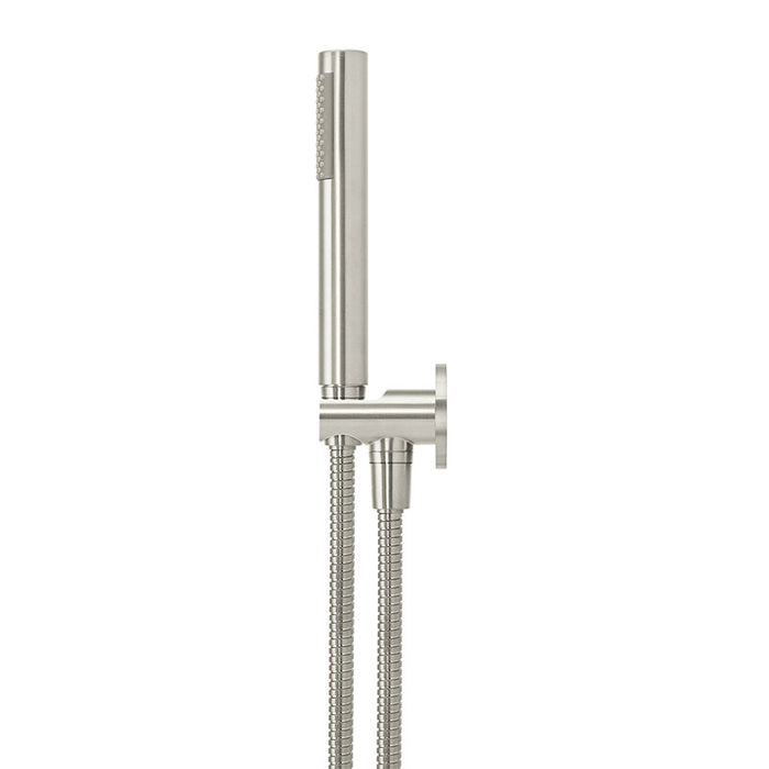 PVD BRUSHED NICKEL ROUND HAND SHOWER ON FIXED BRACKET