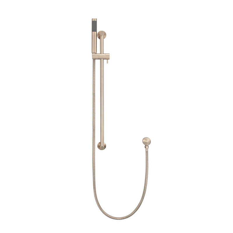 CHAMPAGNE ROUND SHOWER ON RAIL COLUMN