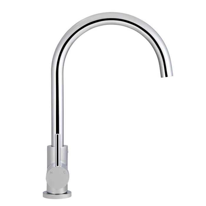 CHROME ROUND KITCHEN MIXER TAP