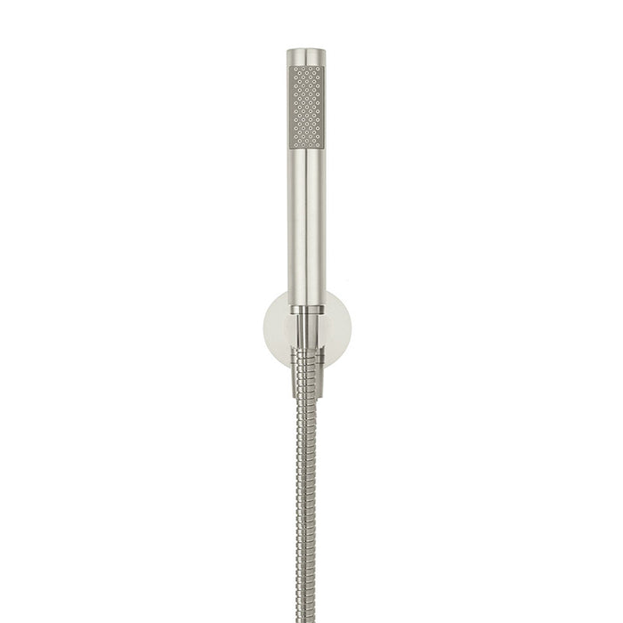 PVD BRUSHED NICKEL ROUND HAND SHOWER ON FIXED BRACKET