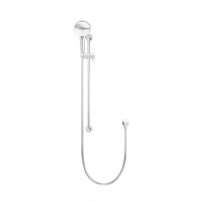 CHROME ROUND THREE FUNCTION HAND SHOWER ON RAIL COLUMN