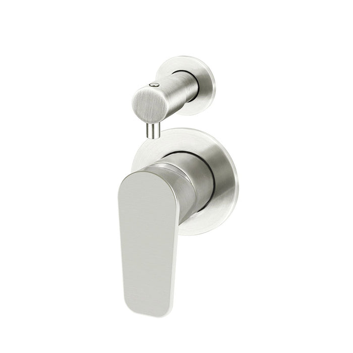 BRUSHED NICKEL ROUND PADDLE DIVERTER MIXER