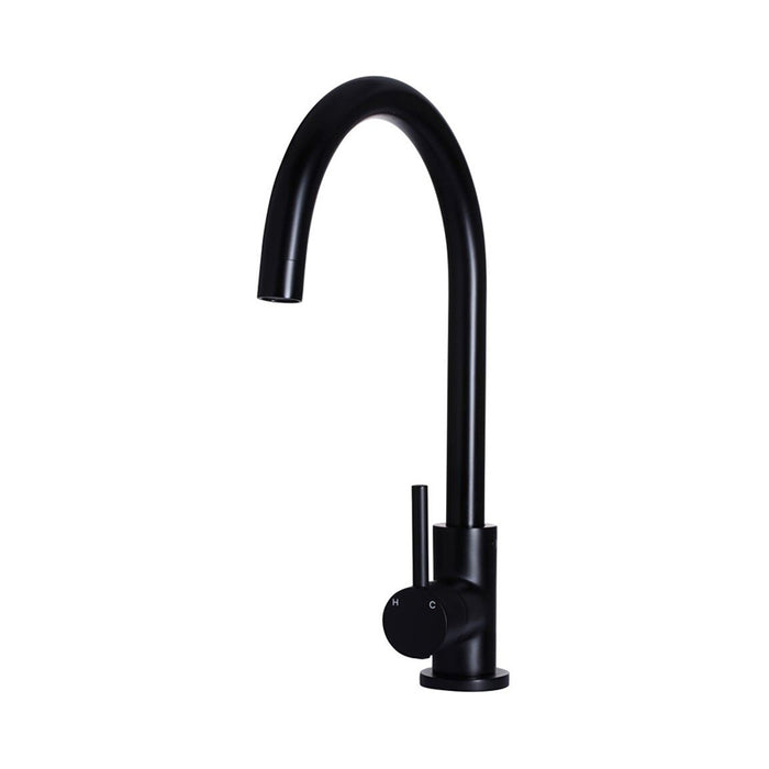 MATT BLACK ROUND KITCHEN MIXER TAP