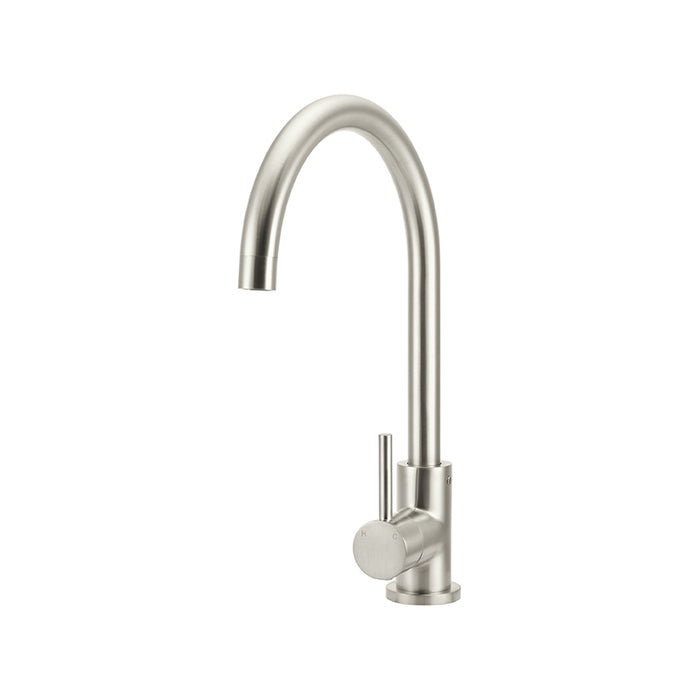 BRUSHED NICKEL ROUND KITCHEN MIXER TAP