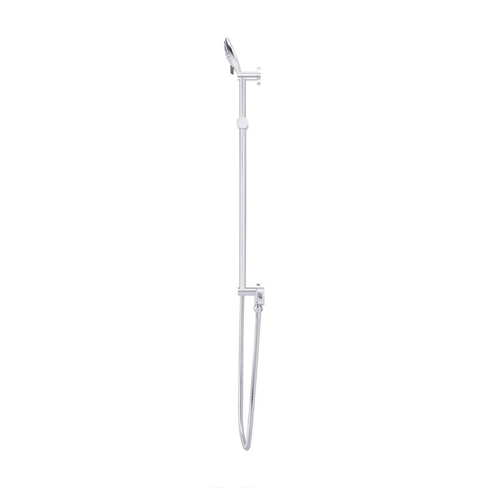 CHROME ROUND THREE FUNCTION HAND SHOWER ON RAIL COLUMN