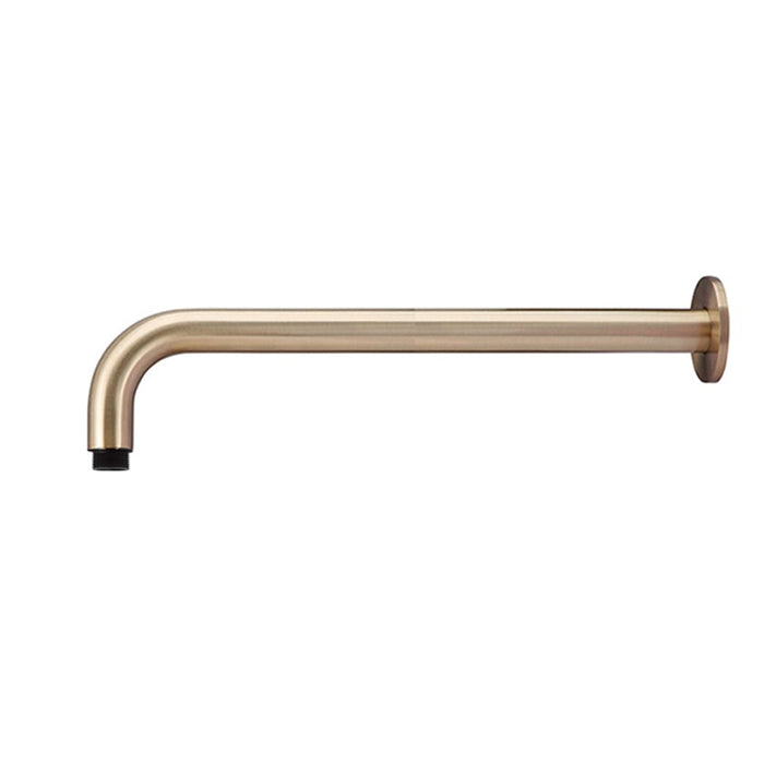 CHAMPAGNE ROUND WALL CURVED SHOWER ARM 400MM