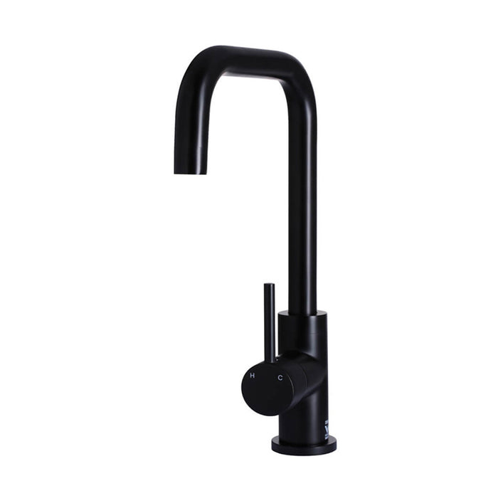 MATT BLACK ROUND KITCHEN MIXER TAP (MK02)