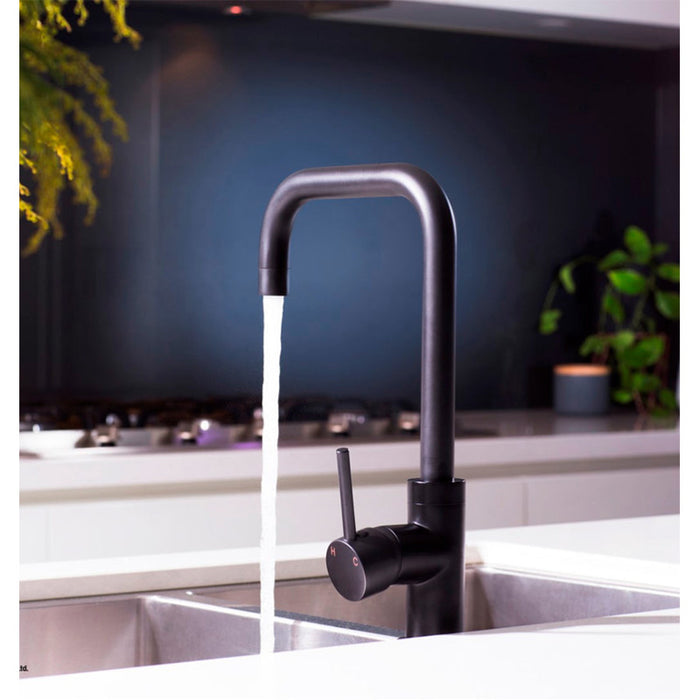 MATT BLACK ROUND KITCHEN MIXER TAP (MK02)