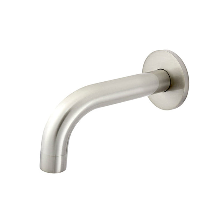 BRUSHED NICKEL ROUND CURVED SPOUT 130MM