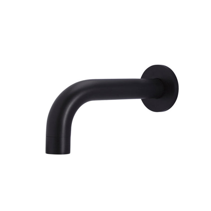 MATT BLACK ROUND CURVED SPOUT 130MM