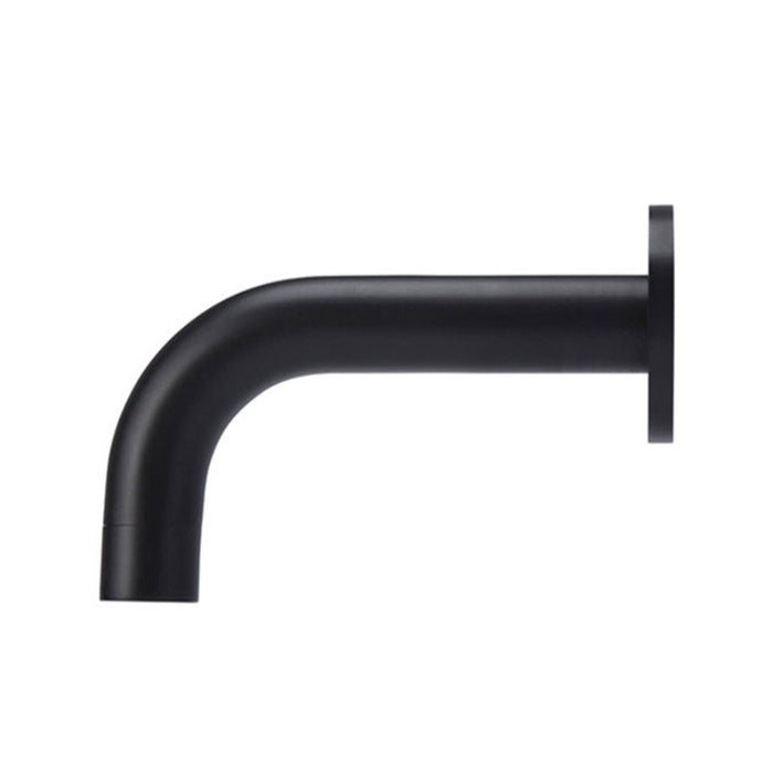 MATT BLACK ROUND CURVED SPOUT 130MM