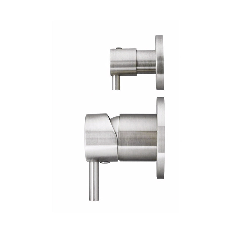 BRUSHED NICKEL ROUND DIVERTER MIXER
