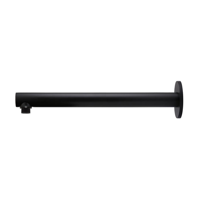 MATT BLACK ROUND WALL SHOWER ARM 400MM