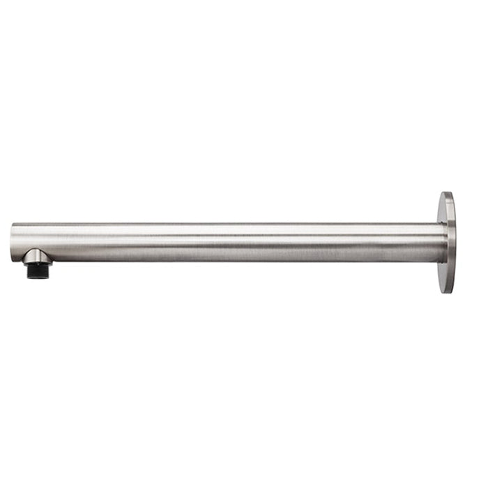 BRUSHED NICKEL ROUND WALL SHOWER ARM 400MM