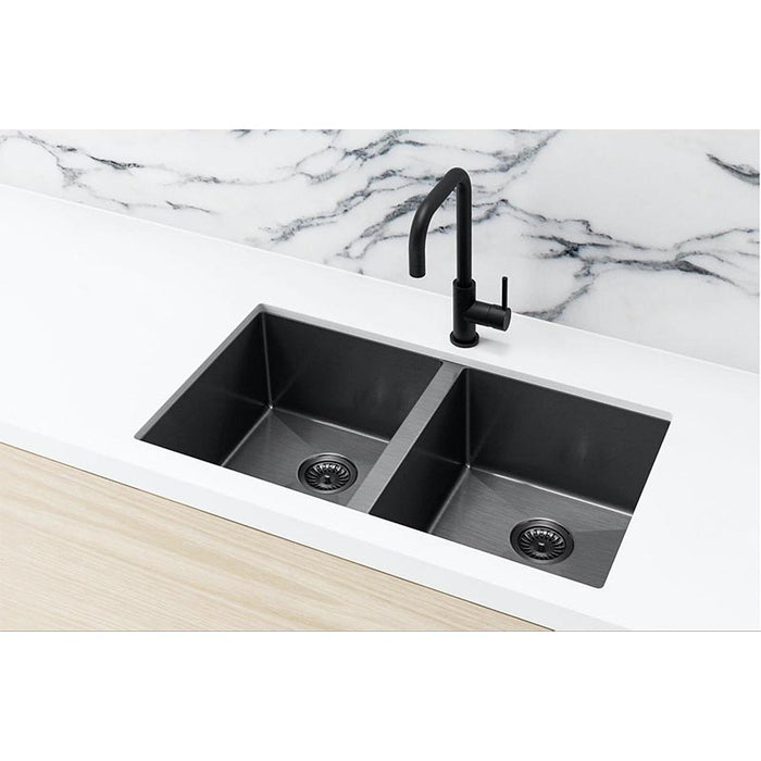 GUNMETAL BLACK  KITCHEN SINK - DOUBLE BOWL 760 X 440