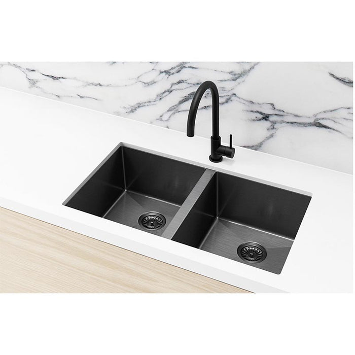 GUNMETAL BLACK  KITCHEN SINK - DOUBLE BOWL 760 X 440