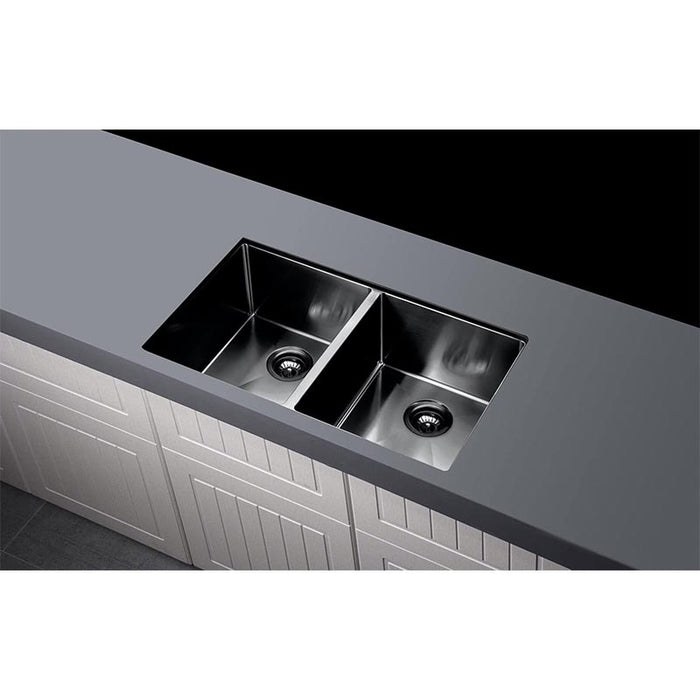 GUNMETAL BLACK  KITCHEN SINK - DOUBLE BOWL 760 X 440